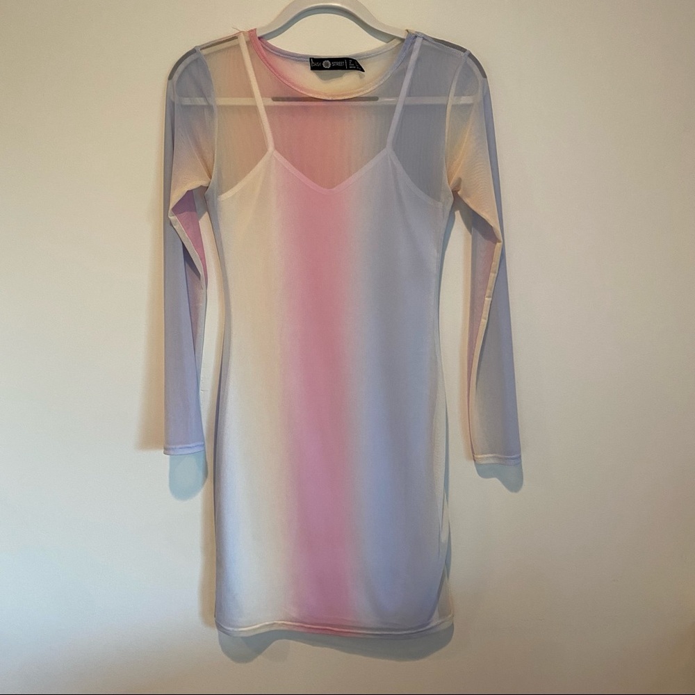 Urban Outfitters Colorful Mesh Dress with Slip